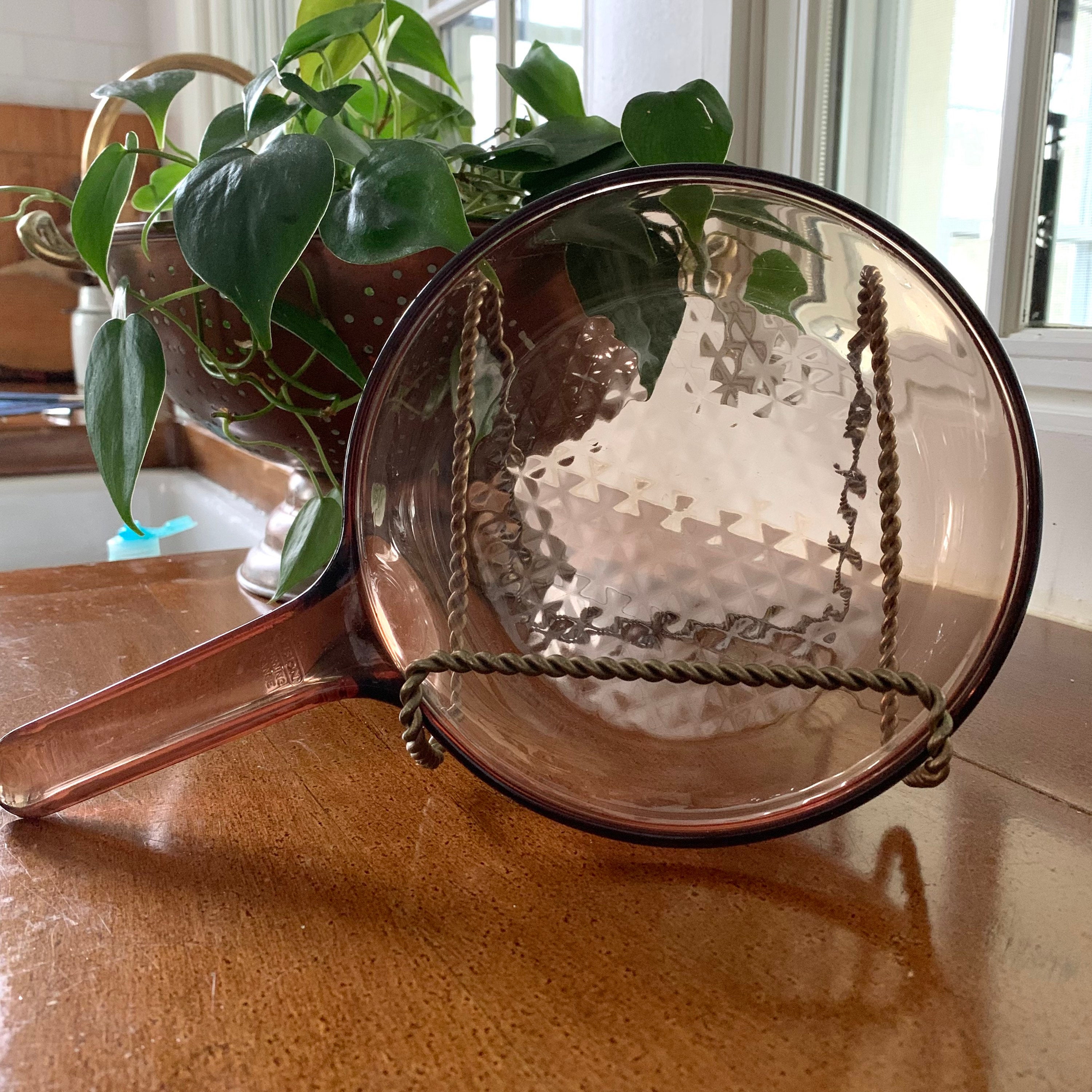 Visions Corning France Amber Glass 7 Inch Skillet Frying Pan Cookware