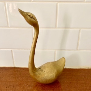 Vintage Messing Schwan Dekorative Messing Schwan Messing Figur Papiergewicht