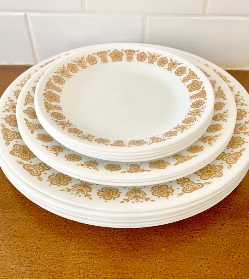 Corelle Butterfly Gold Corelle Dinnerware Dinner Plates Cereal Bowls