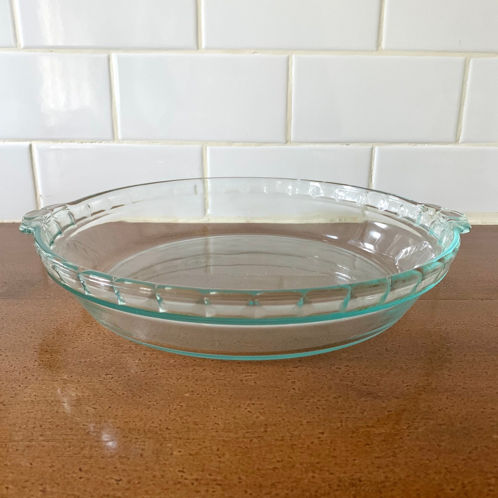Pyrex Fluted Glass Pie Plate With Handles 9.5 Inches Scalloped Etsy