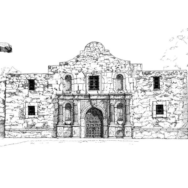 The Alamo drawing - print