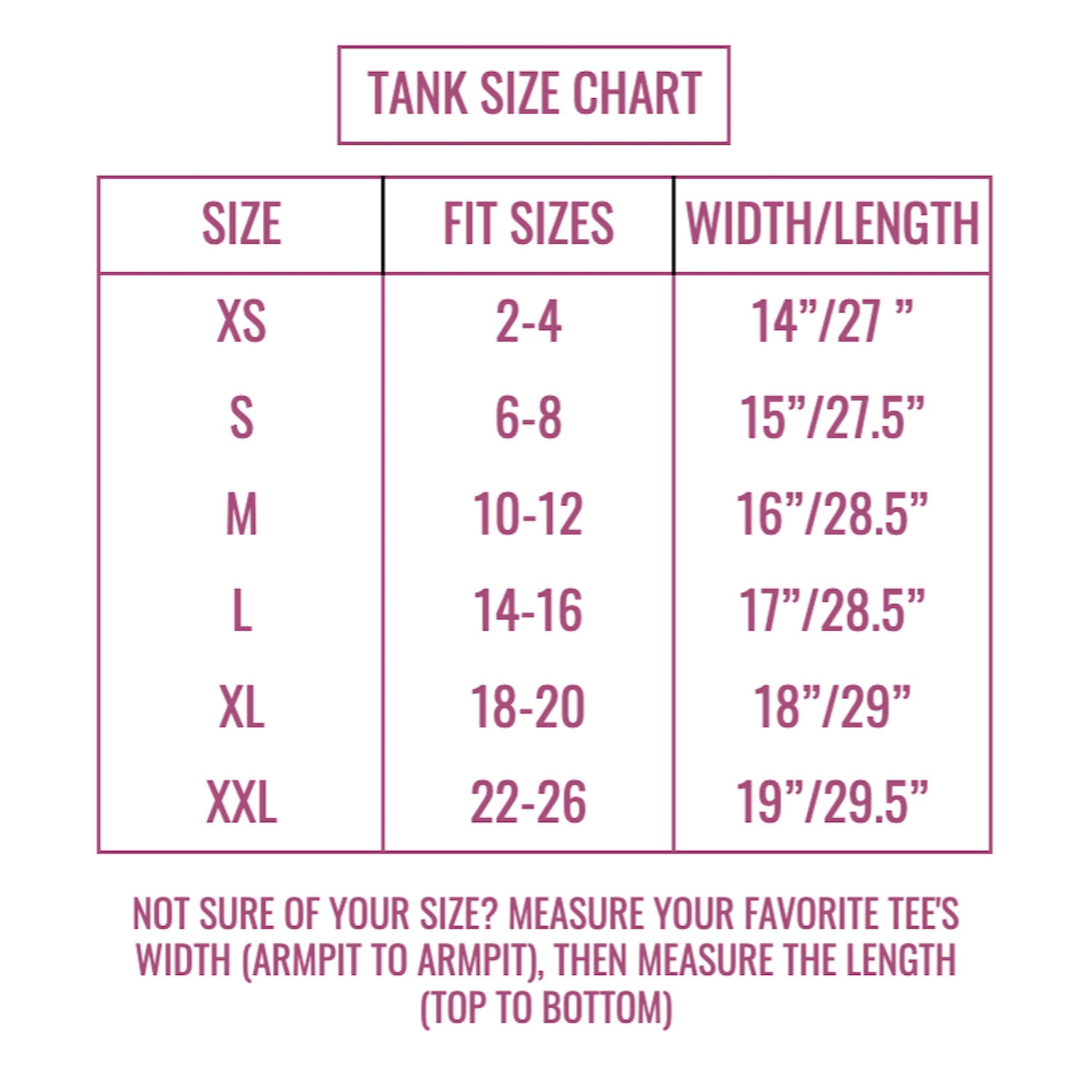 Xxi Size Chart