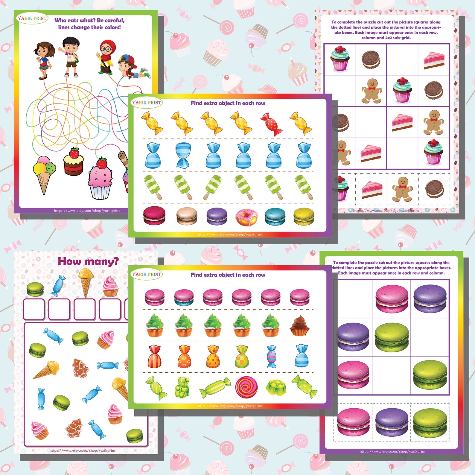Printables for Kids: Candies - Etsy