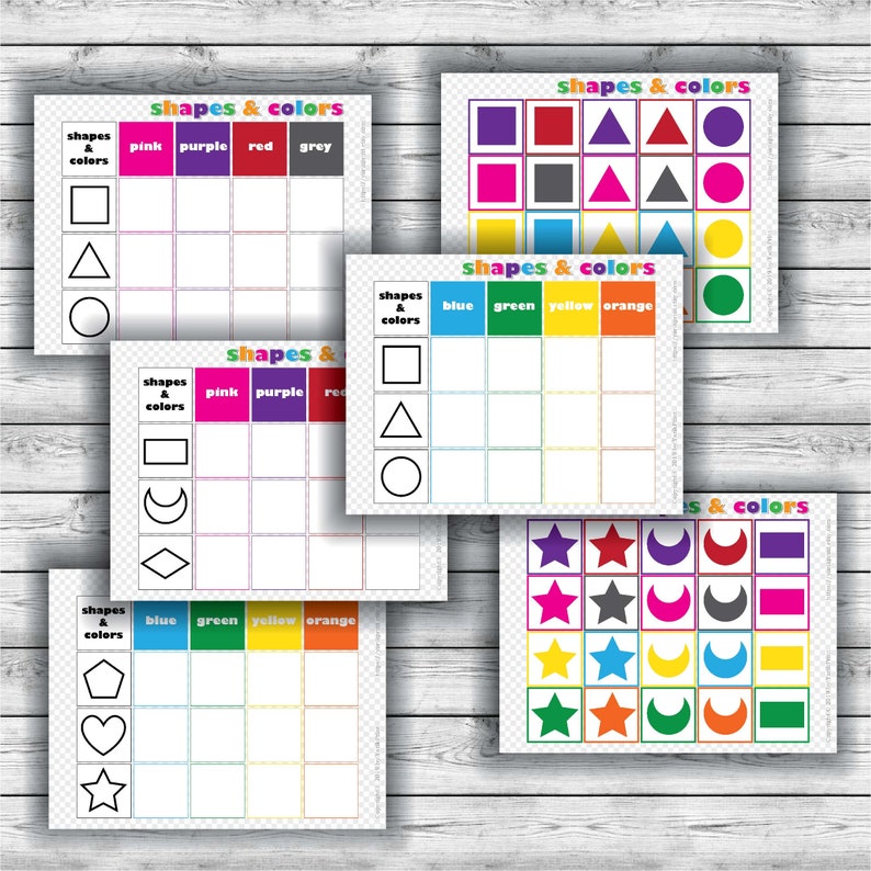 Shapes and Colors Educational Logic Game materials for Etsy