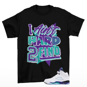 Rare Find-sneakershirt zwart passend bij Jordan 5 Retro Grape