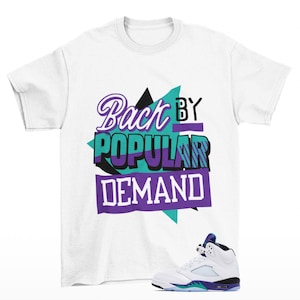 Throwback Sneaker Shirt White to Match Jordan 5 Retro Grape