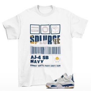 Sneaker Shirt weiß passend Jordan 4 SB Navy