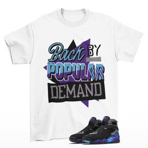 Throwback Sneaker Shirt White to Match Jordan 8 Aqua