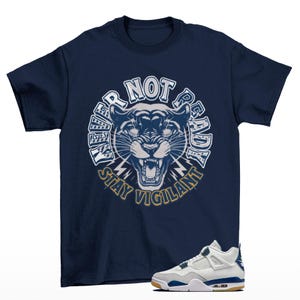 Stay Ready Sneaker Shirt Navy passend zum Jordan 4 SB Navy