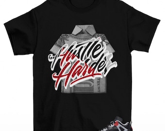 Hustle Sneaker Shirt Black to Match Jordan Spizike Low Black Cement