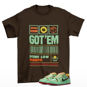 Copped Sneaker Shirt Brown to Match Dunk SB Low Rodeo