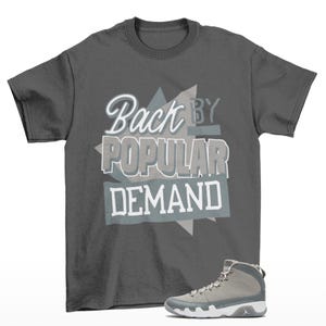 Throwback Sneaker Shirt Grey to Match Jordan 9 Cool Grey