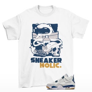 Sneaker Holic Shirt Weiß passend zu Jordan 4 SB Navy