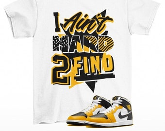 Pull Up Sneaker Shirt to Match Jordan 1 Mid Yellow Ochre