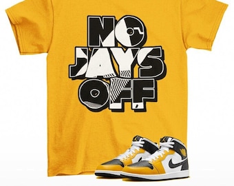 Jay All Day Sneaker Shirt to Match Jordan 1 Mid Yellow Ochre