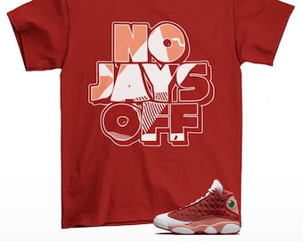 Jay All Day Sneaker Shirt Red to Match Jordan 13 Dune Red