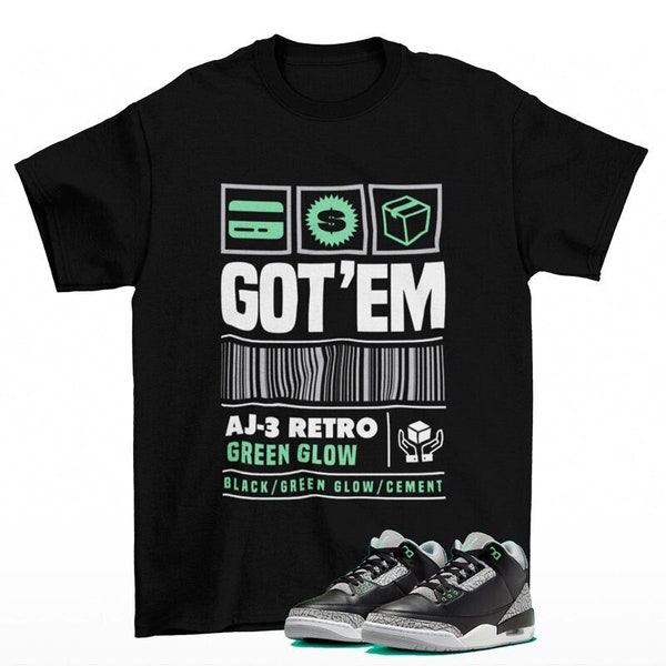 Copped Sneaker Shirt to Match Jordan 3 Retro Green Glow