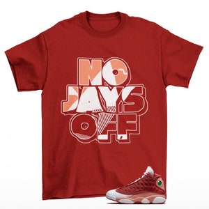 Jay All Day Sneaker Shirt Red to Match Jordan 13 Dune Red