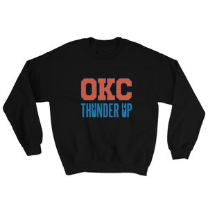 CustomCat Oklahoma City Okc Thunder Vintage NBA Crewneck Sweatshirt Sport Grey / XL