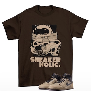Sneaker Holic Sneaker Shirt zum Match Jordan 1 Mid Khaki Barock Braun