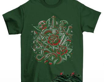 Daggers-sneakershirt groen passend bij Jordan 3 Concrete Rose