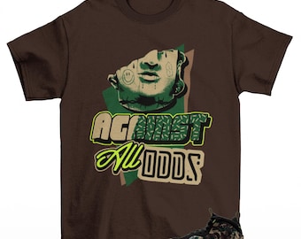 All Odds Sneaker Shirt Brown to Match Foamposite Pro Green Camo