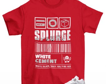 Splurge Sneaker Shirt Red to Match Jordan Spizike Low White Cement