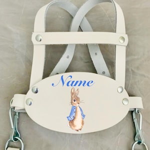 Childrens Personalised Traditional Genuine Leather Safety Harness Walking Reins baby toddler safety new baby gifts baby shower accessories