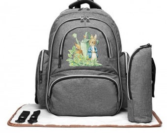 Peter Rabbit large capacity multi function baby nappy backpack changing bag