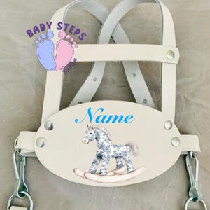 Childrens Personalised Traditional Genuine Leather Safety Harness Walking Reins baby toddler safety new baby gifts baby shower accessories