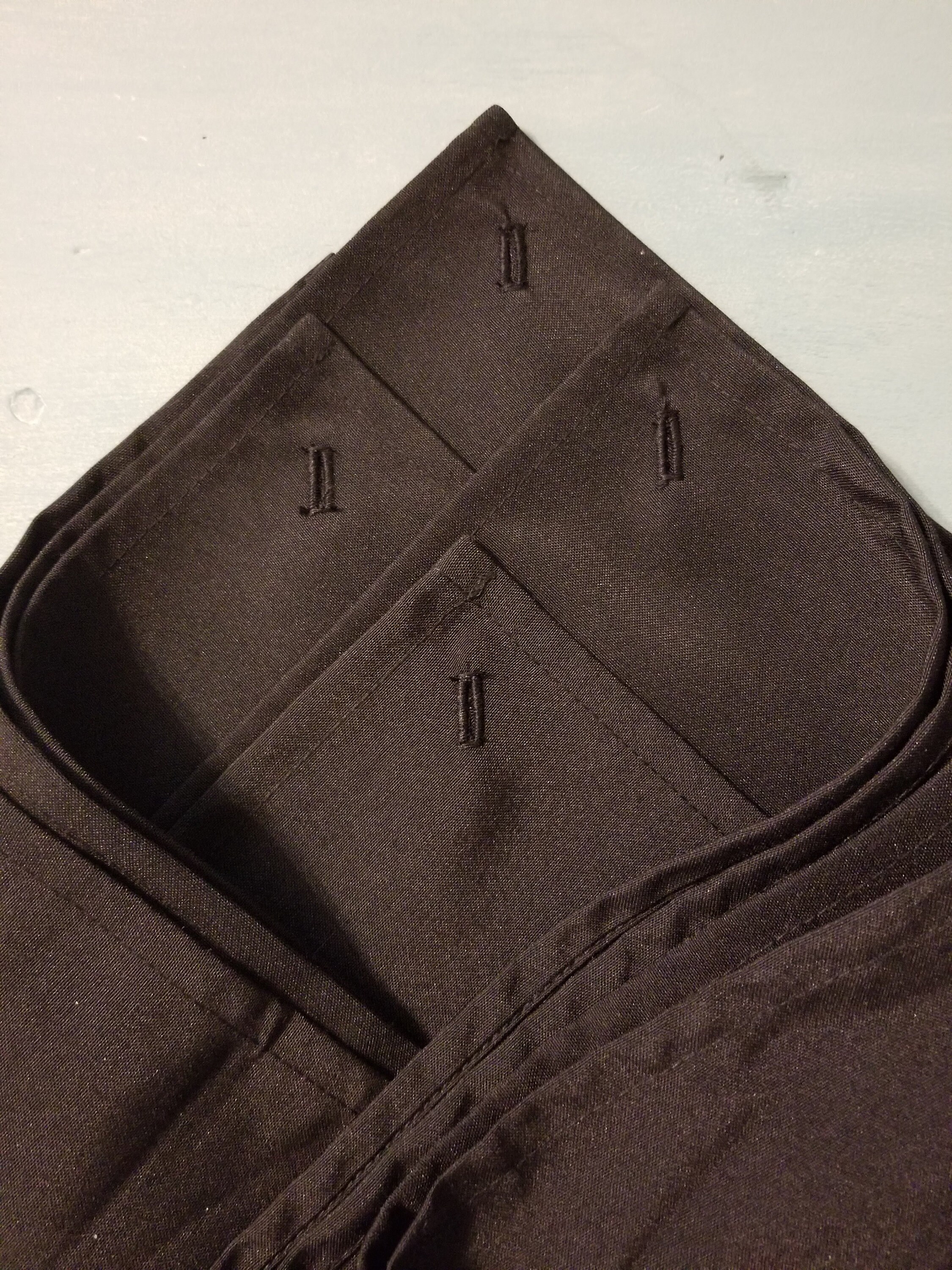 Dinner Napkins With Button Hole Set of 4 Blk Poly/cotton Etsy