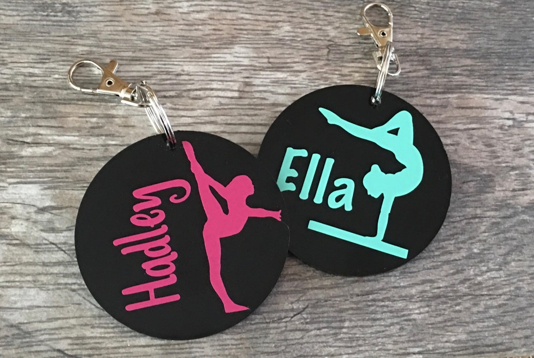 Personalized Gymnastics Tag, Gymnastics Keychain, Bag Tag, Gymnastics