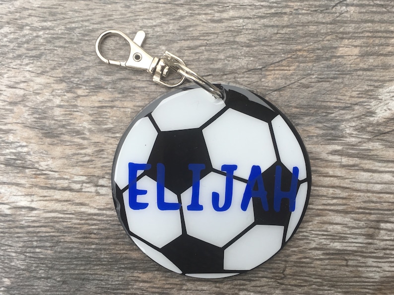 Personalized Soccer Tag Soccer Keychain Bag Tag Soccer Etsy