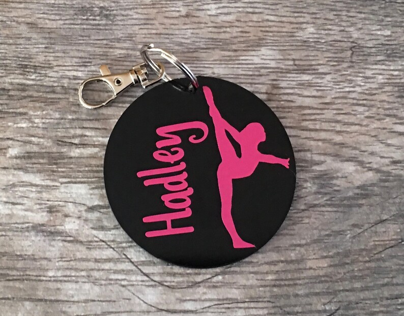Personalized Gymnastics Tag Gymnastics Keychain Bag Tag Etsy