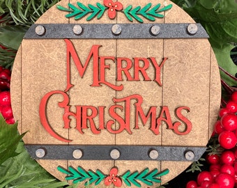 Merry Christmas Sign, Merry Christmas Tier Tray Decor