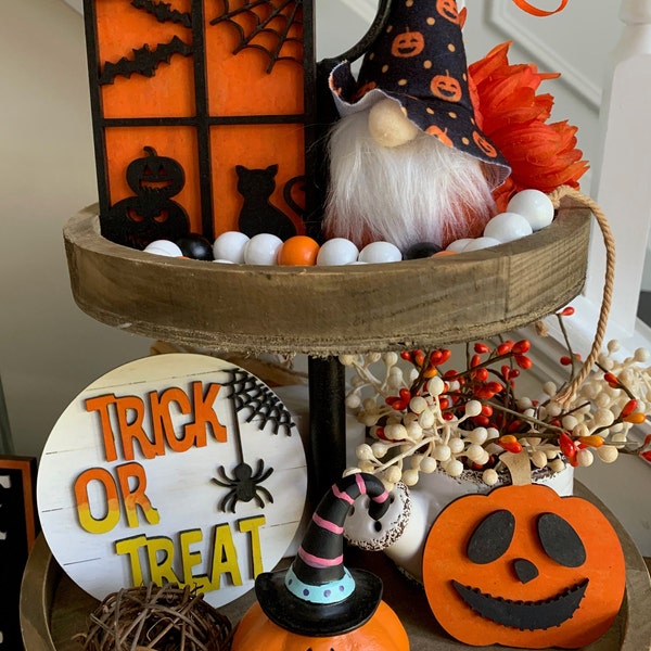 Décoration d'Halloween, décoration d'automne de plateau à plusieurs niveaux, décoration d'Halloween