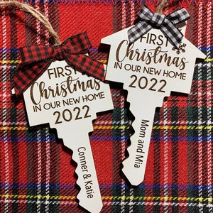 Custom First Home Ornament Christmas New Home Housewarming Gift Real Estate Gift Key Ornament