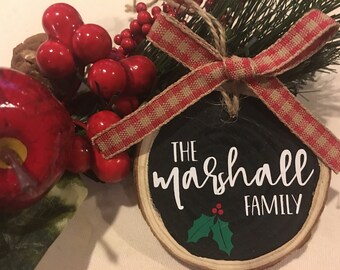 Personalized Ornament - Family Name Ornament - Custom Wood Ornament - Personalized Wood Ornament