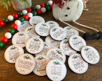 Christmas Activities | Christmas Advent Tokens | Countdown to Christmas | Holiday Bucket List | Advent Calendar Coins