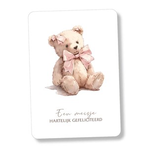 Wenskaart geboorte hartelijk gefeliciteerd meisje - digital download