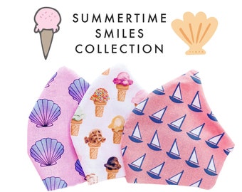 Summertime Smiles Collection | Face Mask with Nose Wire Filter | Protective 3 layers | Reusable and Washable
