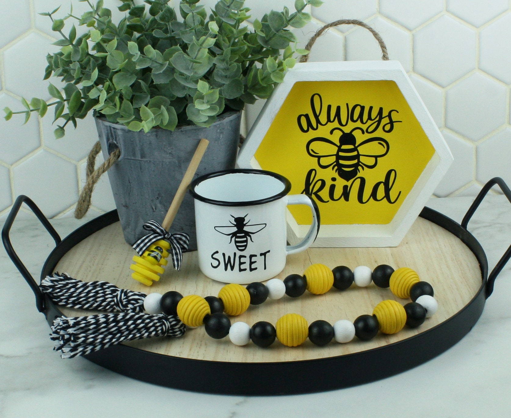 Handcrafted Always Bee Kind Home Decor Bundle with Etsy