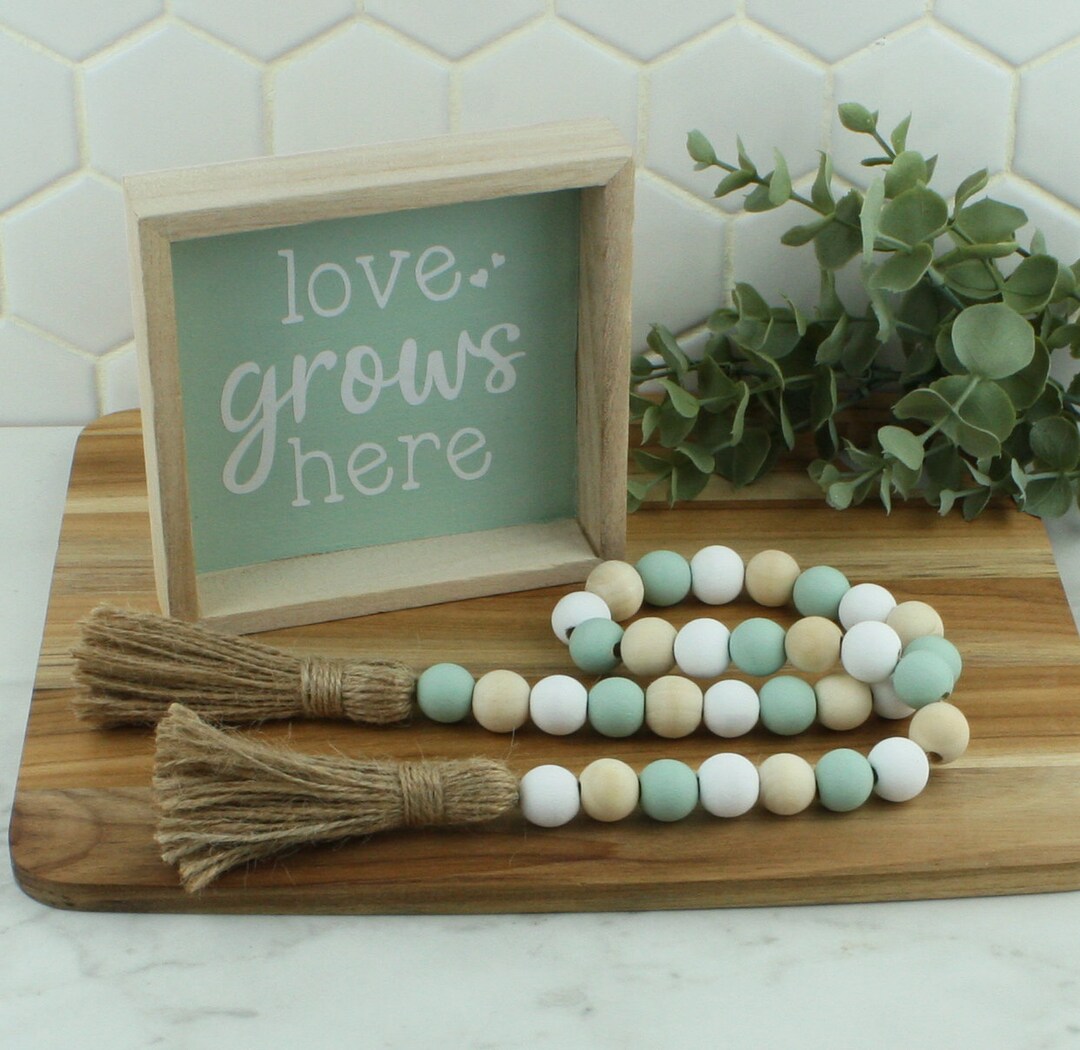 Handcrafted Spring Home Decor Bundle Set Includes Love Grows Here Wood ...