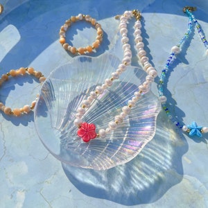 Island Gal Freshwater Pearl Necklace | Summer Necklace | Beach Jewelry | Beaded Necklace | Coconut Girl Aesthetic