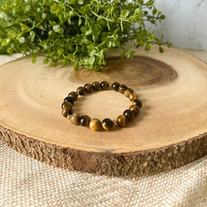 Tiger’s Eye Bracelet | Tiger’s Eye Beads | Stretch Bracelet | Natural Tiger’s Eye Crystals | Healing Crystal | Gemstone
