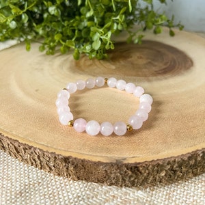 Rose Quartz Bracelet | Rose Quartz Beads | Stretch Bracelet | Natural Rose Quartz Crystals | Healing Crystals | Gemstone