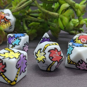 Truffula Tree Set - 7pc Polyhedral Set - D&D Dice TTRPG Nerdy Gift