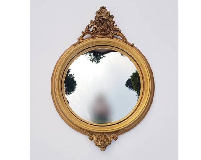 Convex Round Mirror Frame Wall Mirror Rococo Hollywood Etsy