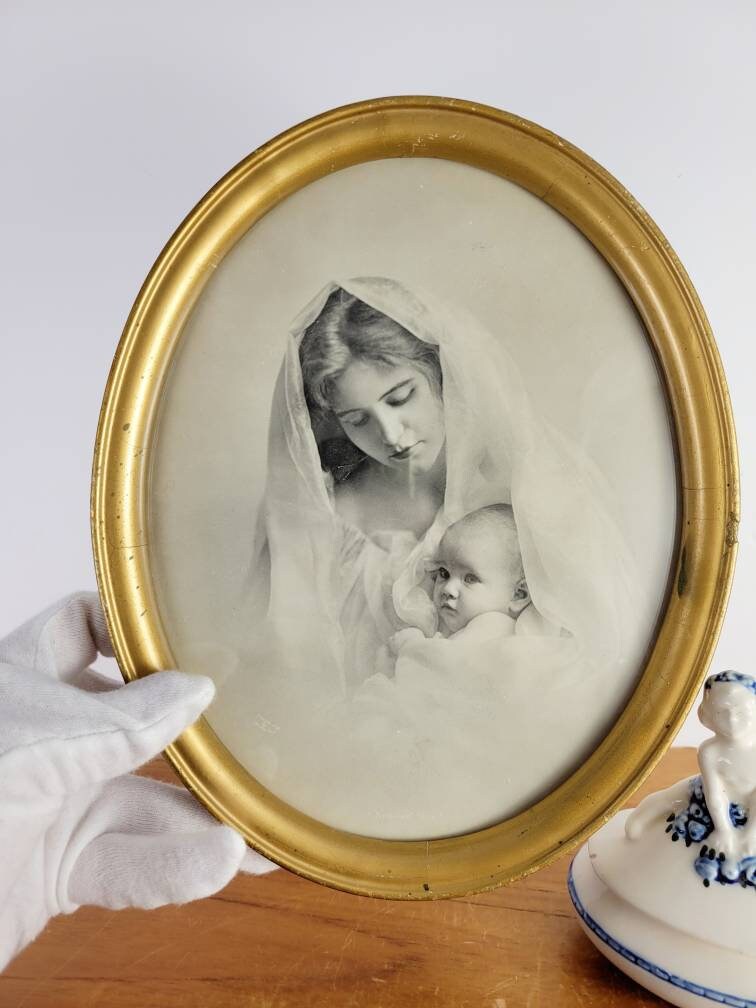 Mother and Child Print, Knaffl Brothers Print, Madonna Child
