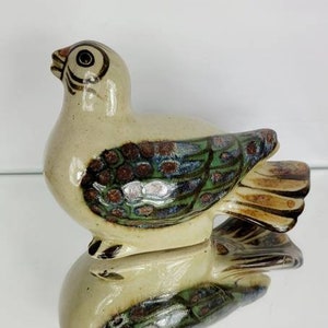 Carlos Villanueva Pottery Bird Mexico. Art  Dove, Tonala bird figurine, Mexican pottery. Contemporary mid century modern ceramics. Handpaint